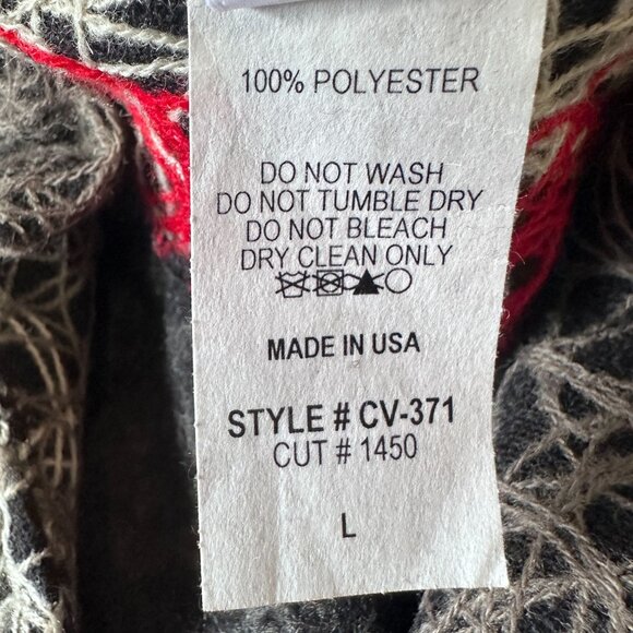 Vtg Red Black Gray Textured Artsy One-Button Blazer Jacket Size L Made in USA - Picture 8 of 10